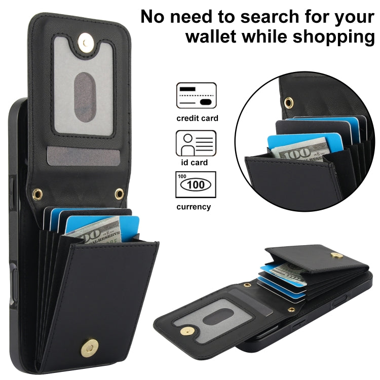 For iPhone 16 Pro Max YM015 Crossbody Rhombic Card Bag RFID Phone Case(Black) - iPhone 16 Pro Max Cases by buy2fix | Online Shopping UK | buy2fix