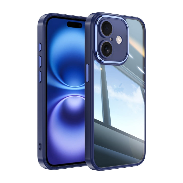 For iPhone 16 Plus Acrylic Hybrid TPU Armor Shockproof Phone Case(Blue) - iPhone 16 Plus Cases by buy2fix | Online Shopping UK | buy2fix