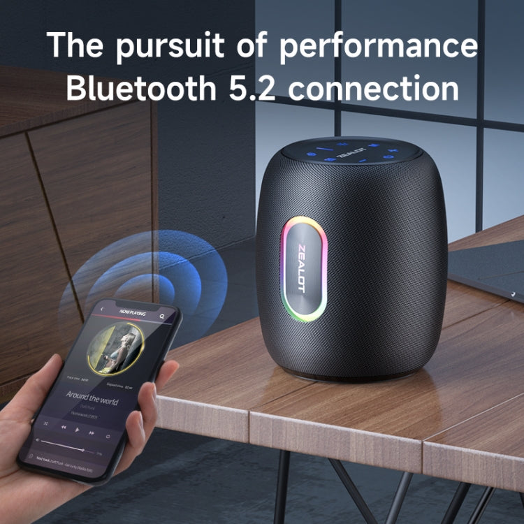 Zealot S64 Shocking Sound Super Subwoofer Bluetooth Speaker with RGB Light(Black) - Desktop Speaker by ZEALOT | Online Shopping UK | buy2fix