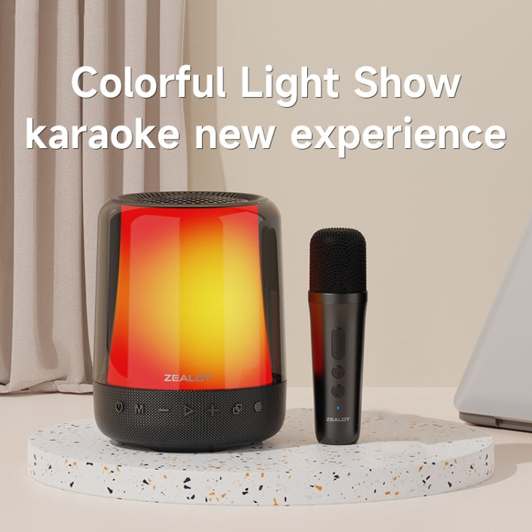 Zealot S66M RGB Rhythmic Light Karaoke Wireless Speaker, Style:Single Mic(Black) - Desktop Speaker by ZEALOT | Online Shopping UK | buy2fix