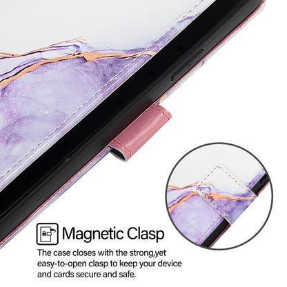 For Google Pixel 9 Pro XL PT003 Marble Pattern Flip Leather Phone Case(White Purple) - Google Cases by buy2fix | Online Shopping UK | buy2fix