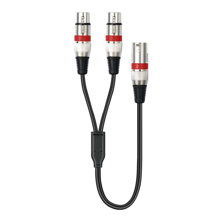 2055YMFF-05 XLR 3pin Male to Dual Female Audio Cable, Length: 50cm(Black+Black) - Microphone Audio Cable & Connector by buy2fix | Online Shopping UK | buy2fix