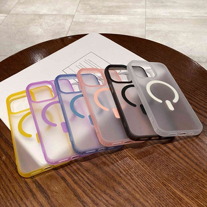 For iPhone 11 Dual-Side Frosted MagSafe Clear Phone Case(Purple) - iPhone 11 Cases by buy2fix | Online Shopping UK | buy2fix