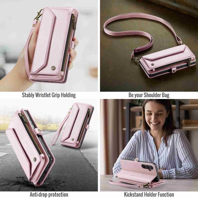 For Samsung Galaxy A34 5G CaseMe C36 Card Slots Zipper Wallet RFID Anti-theft Leather Phone Case(Pink) - Galaxy Phone Cases by CaseMe | Online Shopping UK | buy2fix