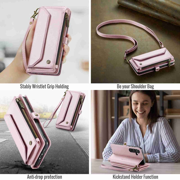 For Samsung Galaxy A55 5G CaseMe C36 Card Slots Zipper Wallet RFID Anti-theft Leather Phone Case(Pink) - Galaxy Phone Cases by CaseMe | Online Shopping UK | buy2fix