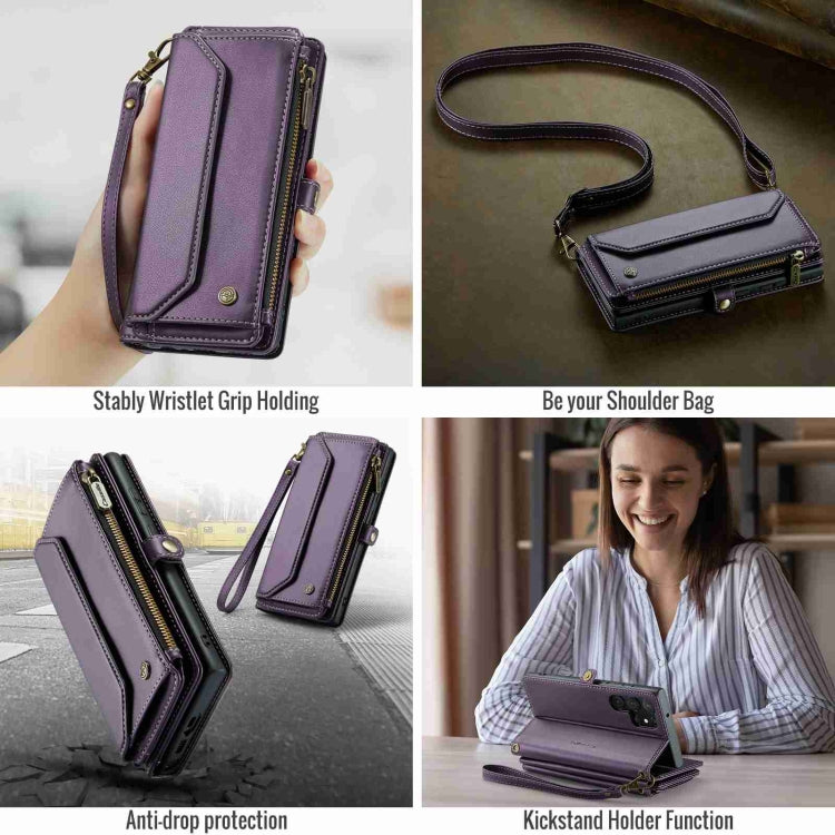 For Samsung Galaxy S23 Ultra 5G CaseMe C36 Card Slots Zipper Wallet RFID Anti-theft Leather Phone Case(Purple) - Galaxy S23 Ultra 5G Cases by CaseMe | Online Shopping UK | buy2fix