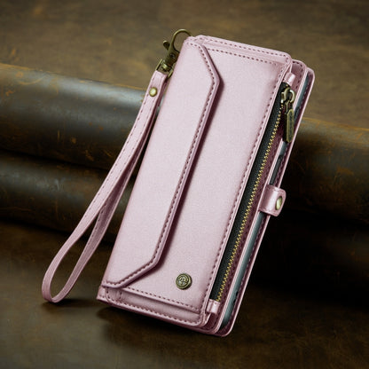 For Samsung Galaxy S24 5G CaseMe C36 Card Slots Zipper Wallet RFID Anti-theft Leather Phone Case(Pink) - Galaxy S24 5G Cases by CaseMe | Online Shopping UK | buy2fix