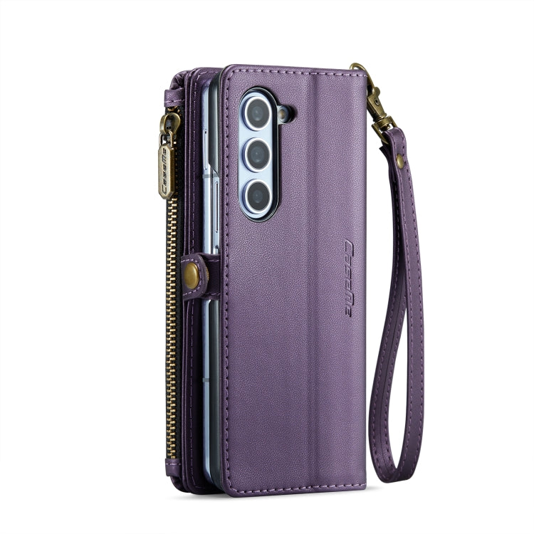 For Samsung Galaxy Z Fold6 5G CaseMe C36 Card Slots Zipper Wallet RFID Anti-theft Leather Phone Case(Purple) - Galaxy Z Fold6 5G Cases by CaseMe | Online Shopping UK | buy2fix