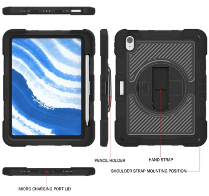 For iPad Air 11 2025 / 2024 360 Degree Rotation PC Contrast Silicone Tablet Case(Black) - iPad Air 11 2025 / 2024 Cases by buy2fix | Online Shopping UK | buy2fix