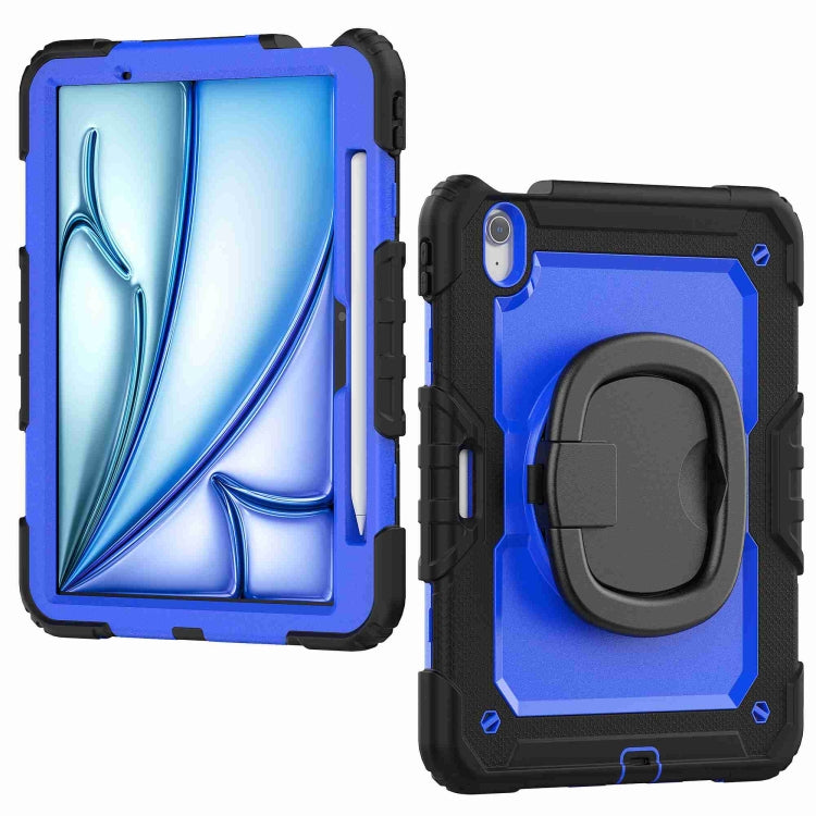 For iPad Air 11 2024 Handle Silicone Hydric PC Tablet Case with Shoulder Strap(Dark Blue PC) - iPad Air 11 2024 Cases by buy2fix | Online Shopping UK | buy2fix