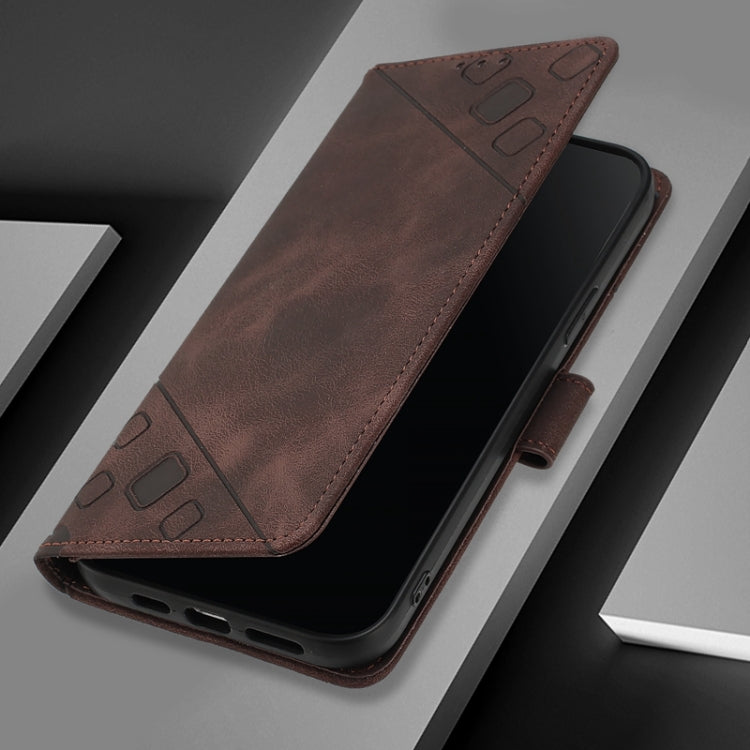 For Blackview A53 Skin Feel Embossed Leather Phone Case(Brown) - More Brand by buy2fix | Online Shopping UK | buy2fix