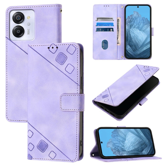 For Blackview Color 8 Skin Feel Embossed Leather Phone Case(Light Purple) - More Brand by buy2fix | Online Shopping UK | buy2fix