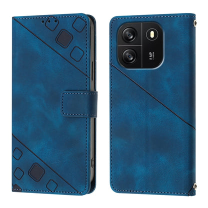 For Blackview Wave 6C Skin Feel Embossed Leather Phone Case(Blue) - More Brand by buy2fix | Online Shopping UK | buy2fix