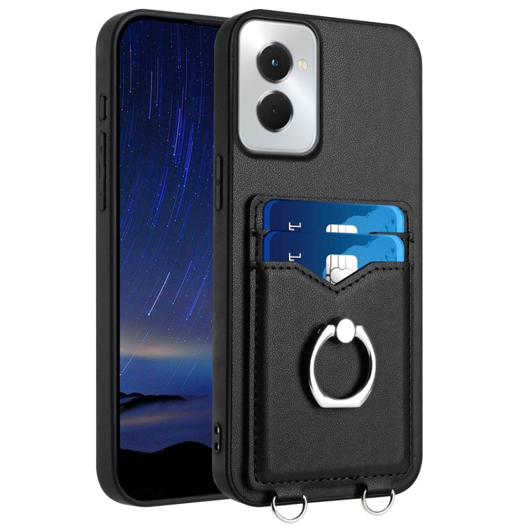 For Motorola Moto G Power 5G 2024 R20 Ring Card Holder Phone Case(Black) - Motorola Cases by buy2fix | Online Shopping UK | buy2fix