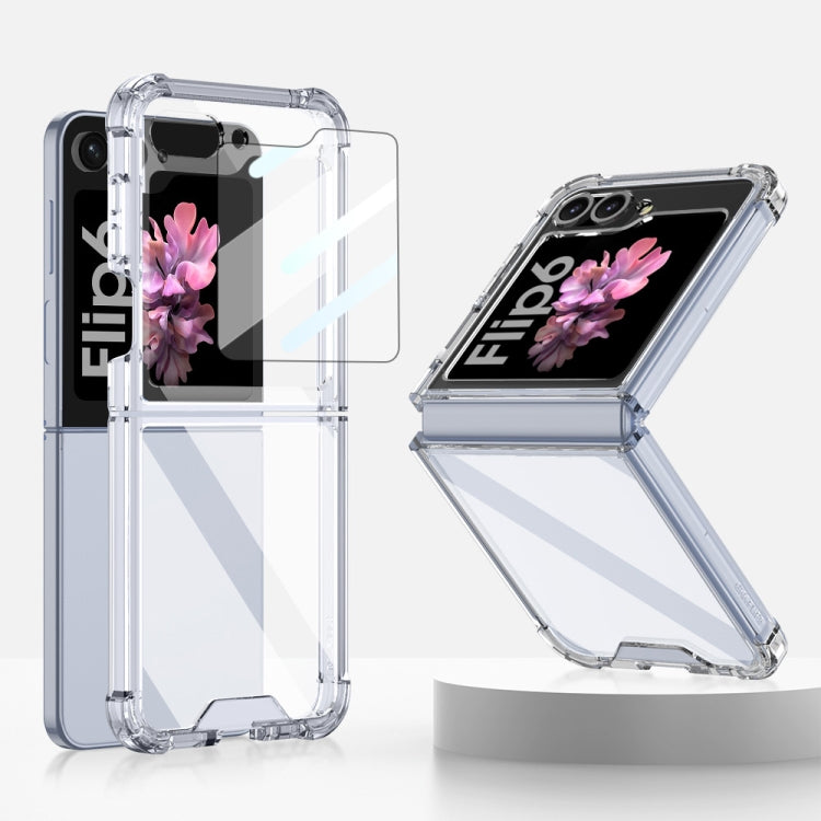 For Samsung Galaxy Z Flip6 GKK Airbag Full Coverage Phone Case with Tempered Film(Transparent) - Galaxy Z Flip6 5G Cases by GKK | Online Shopping UK | buy2fix