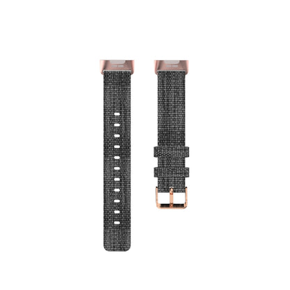 For Fitbit Charge 4 / Charge 3 / Charge3 SE Braided Nylon Watch Band Plastic Head, Size: Free Size(Dark Gray) - Watch Bands by buy2fix | Online Shopping UK | buy2fix