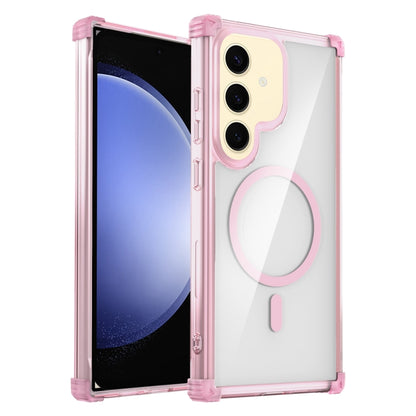 For Samsung Galaxy S23 FE 5G Transparent MagSafe Magnetic Phone Case(Pink) - Galaxy S23 FE 5G Cases by buy2fix | Online Shopping UK | buy2fix