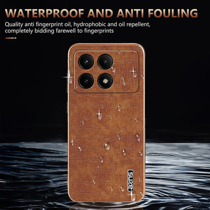 For Redmi K70 / K70 Pro AZNS Electroplated Frame Crocodile Texture Full Coverage Phone Case(White) - K70 Cases by AZNS | Online Shopping UK | buy2fix