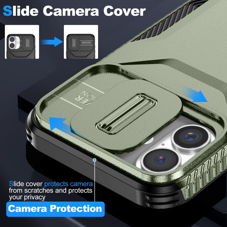 For iPhone 16 Sliding Camshield Phone Case(Alpine Green) - iPhone 16 Cases by buy2fix | Online Shopping UK | buy2fix