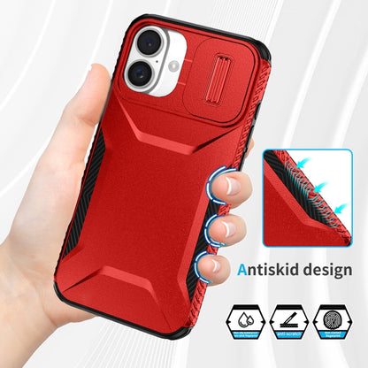 For iPhone 16 Sliding Camshield Phone Case(Red) - iPhone 16 Cases by buy2fix | Online Shopping UK | buy2fix