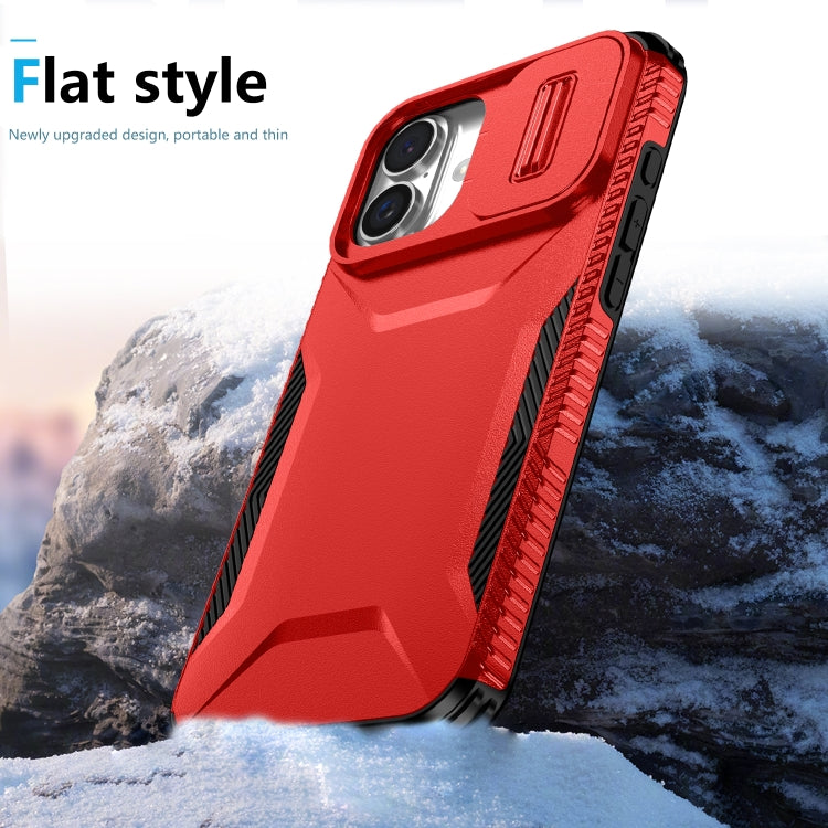 For iPhone 16 Sliding Camshield Phone Case(Red) - iPhone 16 Cases by buy2fix | Online Shopping UK | buy2fix