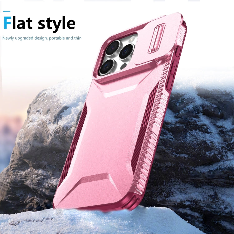 For iPhone 16 Pro Sliding Camshield Phone Case(Pink + Rose Red) - iPhone 16 Pro Cases by buy2fix | Online Shopping UK | buy2fix