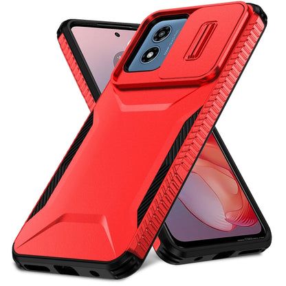 For Motorola Moto G Play 4G 2024 Sliding Camshield Phone Case(Red) - Motorola Cases by buy2fix | Online Shopping UK | buy2fix