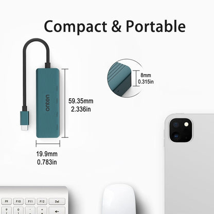 Onten UC620 10Gbps USB-C / Type-C to USB 3.2 Gen2 4 in 1 Multi-function HUB Docking Station, Length:13cm(Green) - USB HUB by Onten | Online Shopping UK | buy2fix