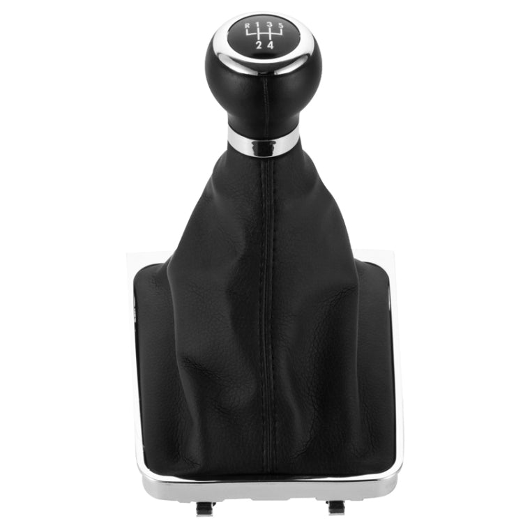 For Volkswagen Passat B6 2005-2011 Car Gear Lever Hand Ball Leather Gear Shift Knob with Chrome Frame, Style:5 Speed - Shift Knob by buy2fix | Online Shopping UK | buy2fix
