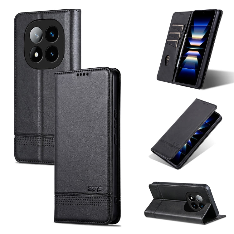 For Redmi Note 14 Pro+ 5G AZNS Magnetic Calf Texture Flip Leather Phone Case(Black) - Note 14 Pro+ Cases by AZNS | Online Shopping UK | buy2fix