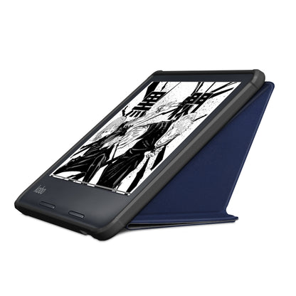 For Kobo Libra Colour 2024 Solid Color Deformation TPU Leather Smart Tablet Case(Dark Blue) - Others by buy2fix | Online Shopping UK | buy2fix