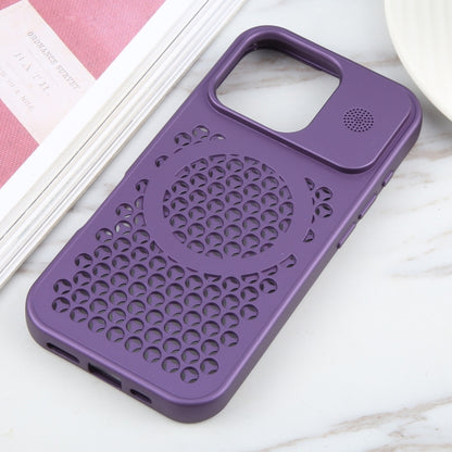 For iPhone 16 Pro Pure Color Honeycomb Aromatherapy MagSafe Phone Case(Purple) - iPhone 16 Pro Cases by buy2fix | Online Shopping UK | buy2fix