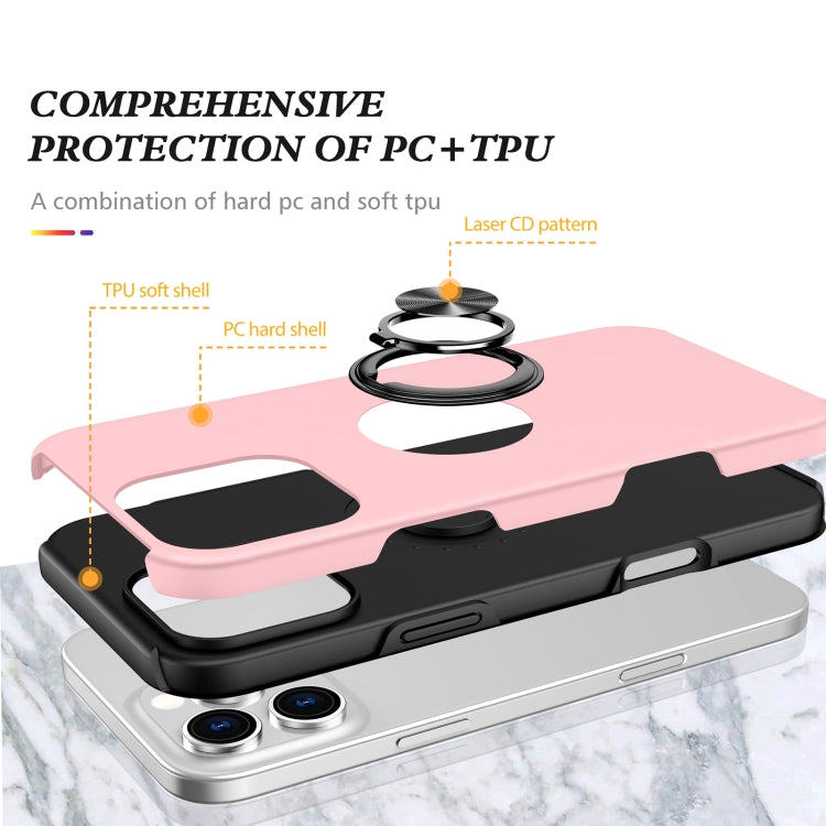 For iPhone 16 Plus Magnetic Ring Holder Phone Case(Rose Gold) - iPhone 16 Plus Cases by buy2fix | Online Shopping UK | buy2fix