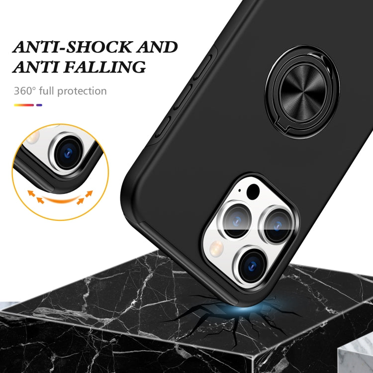 For iPhone 16 Pro Magnetic Ring Holder Phone Case(Black) - iPhone 16 Pro Cases by buy2fix | Online Shopping UK | buy2fix