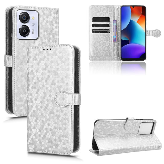 For Blackview Oscal Modern 8 / Color 8 Honeycomb Dot Texture Leather Phone Case(Silver) - More Brand by buy2fix | Online Shopping UK | buy2fix