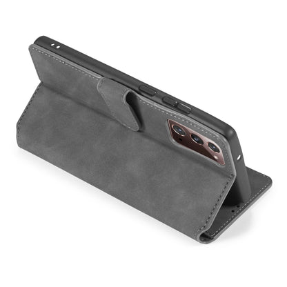 For Samsung Galaxy Note20 DG.MING Retro Oil Side Horizontal Flip Case with Holder & Card Slots & Wallet(Gray) - Galaxy Note20 Cases by DG.MING | Online Shopping UK | buy2fix