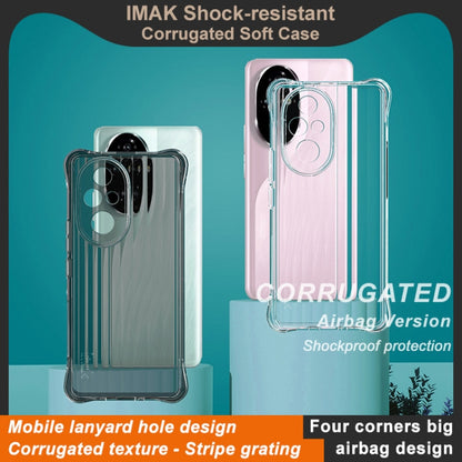 For Honor 200 Pro IMAK Corrugated Texture Airbag TPU Phone Case(Transparent Black) - Honor Cases by imak | Online Shopping UK | buy2fix