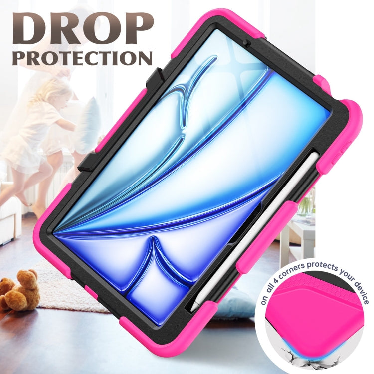 For iPad Air 11 2024 Colorful Silicone Heavy Duty Hybrid PC Tablet Case(Rose Red) - iPad Air 11 2024 Cases by buy2fix | Online Shopping UK | buy2fix