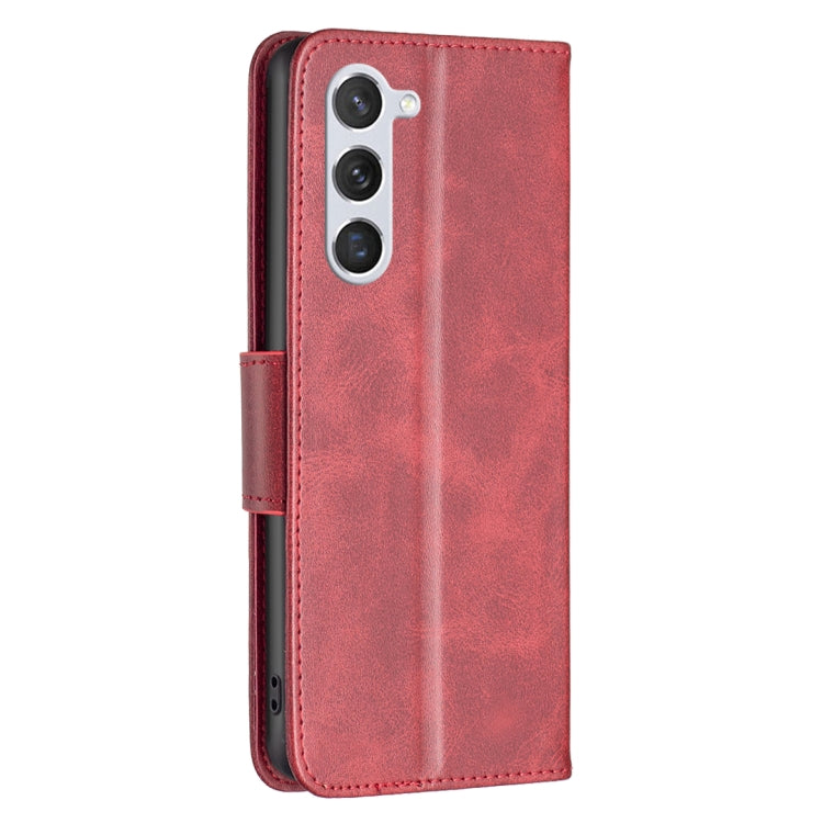 For Samsung Galaxy S25 5G Lambskin Texture Pure Color Flip Leather Phone Case(Red) - Galaxy S25 5G Cases by buy2fix | Online Shopping UK | buy2fix