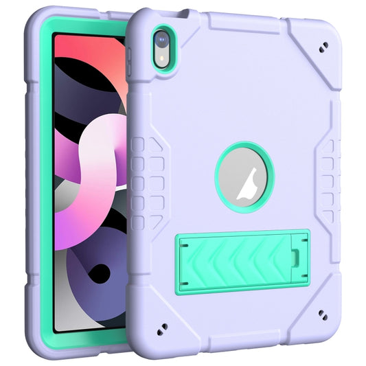 For iPad Air 2022 / 2020 10.9 Armor Holder Silicone Hybrid PC Tablet Case(Purple Mint Green) - iPad Air (2022) / (2020) 10.9 Cases by buy2fix | Online Shopping UK | buy2fix