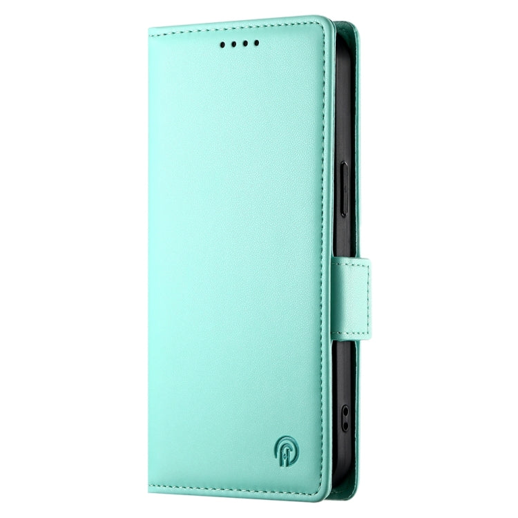 For iPhone SE 2024 Side Buckle Magnetic Frosted Leather Phone Case(Mint Green) - More iPhone Cases by buy2fix | Online Shopping UK | buy2fix