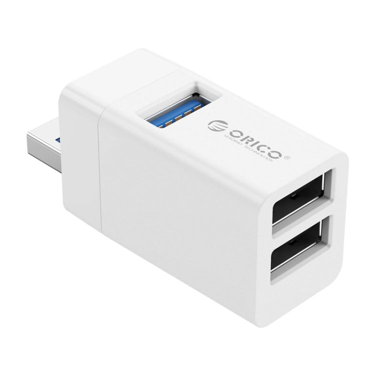 ORICO MINI-U32 3 in 1 USB Interface ABS Plastic Mini HUB Adapter(White) - USB 3.0 HUB by ORICO | Online Shopping UK | buy2fix