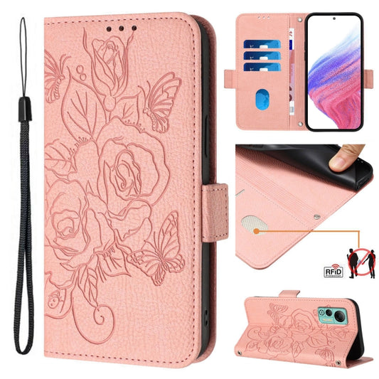 For Ulefone Note 14 Embossed Rose RFID Anti-theft Leather Phone Case(Pink) - Ulefone Cases by buy2fix | Online Shopping UK | buy2fix