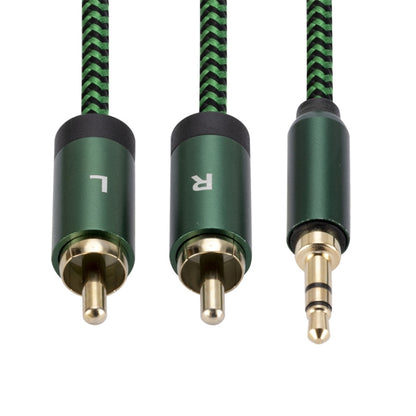 3.5mm Male to 2 RCA Male Audio Cable Amplifier Connector, Length:0.5m(Green) - RCA Cable by buy2fix | Online Shopping UK | buy2fix