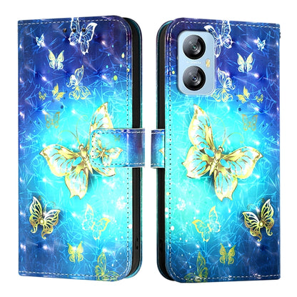 For Blackview A52 3D Painting Horizontal Flip Leather Phone Case(Golden Butterfly) - More Brand by buy2fix | Online Shopping UK | buy2fix