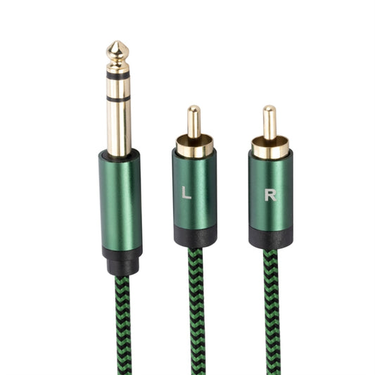 6.35mm Male to Dual RCA Female Audio Adapter Cable, Length:3m(Green) - RCA Cable by buy2fix | Online Shopping UK | buy2fix