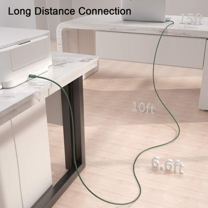 USB 2.0 to Square Port A/B Printer Adapter Cable, Length:3m(Green) - USB Cable by buy2fix | Online Shopping UK | buy2fix