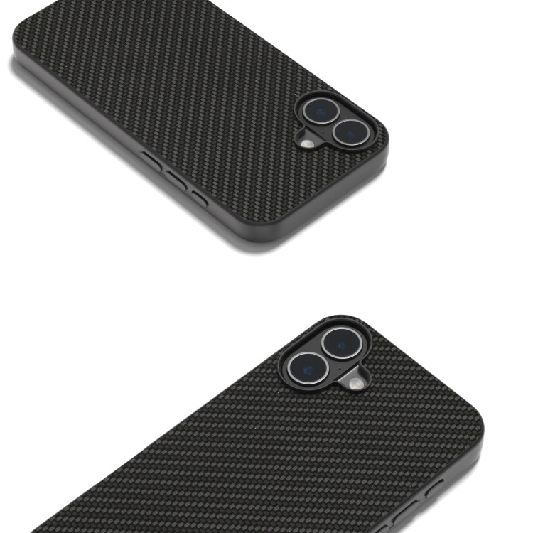 For iPhone 16 Carbon Fiber Texture Protective Phone Case(Black) - iPhone 16 Cases by buy2fix | Online Shopping UK | buy2fix