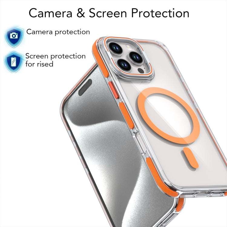 For iPhone 16 Pro Max Dual-Color Clear Acrylic Hybrid TPU Lens Flip Holder MagSafe Phone Case(Blue) - iPhone 16 Pro Max Cases by buy2fix | Online Shopping UK | buy2fix