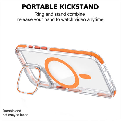 For iPhone 16 Pro Max Dual-Color Clear Acrylic Hybrid TPU Lens Flip Holder MagSafe Phone Case(Orange) - iPhone 16 Pro Max Cases by buy2fix | Online Shopping UK | buy2fix